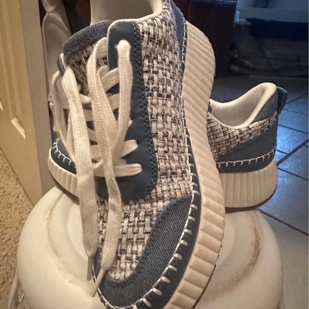 Stylish Blue and White Sneakers